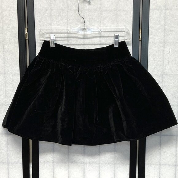 Source Unknown Dresses & Skirts - Velveteen Wide Waistband Poufy Gathered Mini Skirt Attached Shorts Skating Cheer